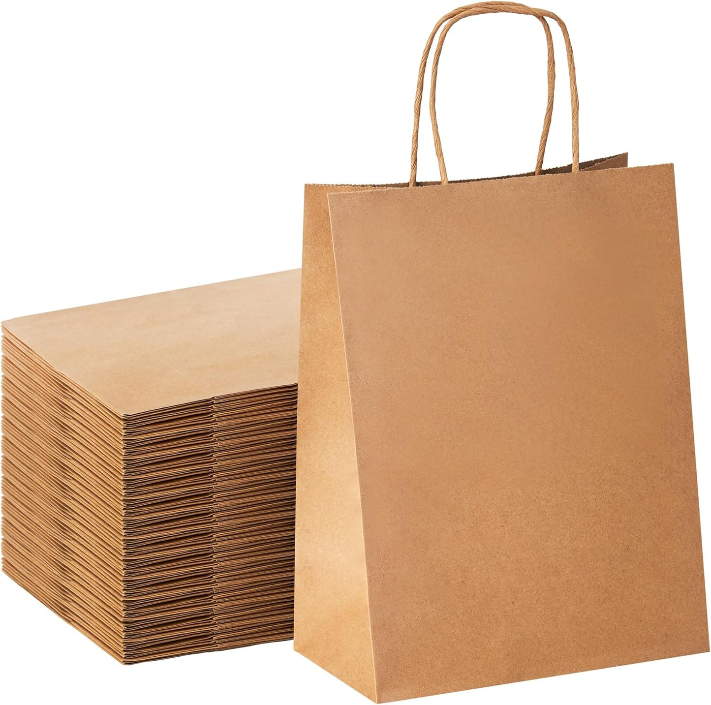 YEEHAW 24 Pack Small Gift Bags 5.8"×3.2"×8.25" Kraft Paper Bags with Handles, Party Favor Bags Bulk for Kids Birthday, Baby Shower, Crafts, Wedding, Party (6 Colors)