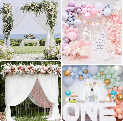 Putros Heavy Duty Backdrop Stand 8ft x 8ft Gold Pipe and Drape Kit Adjustable Metal Backdrop Sand for Wedding Photobooth Exhibition Decoration