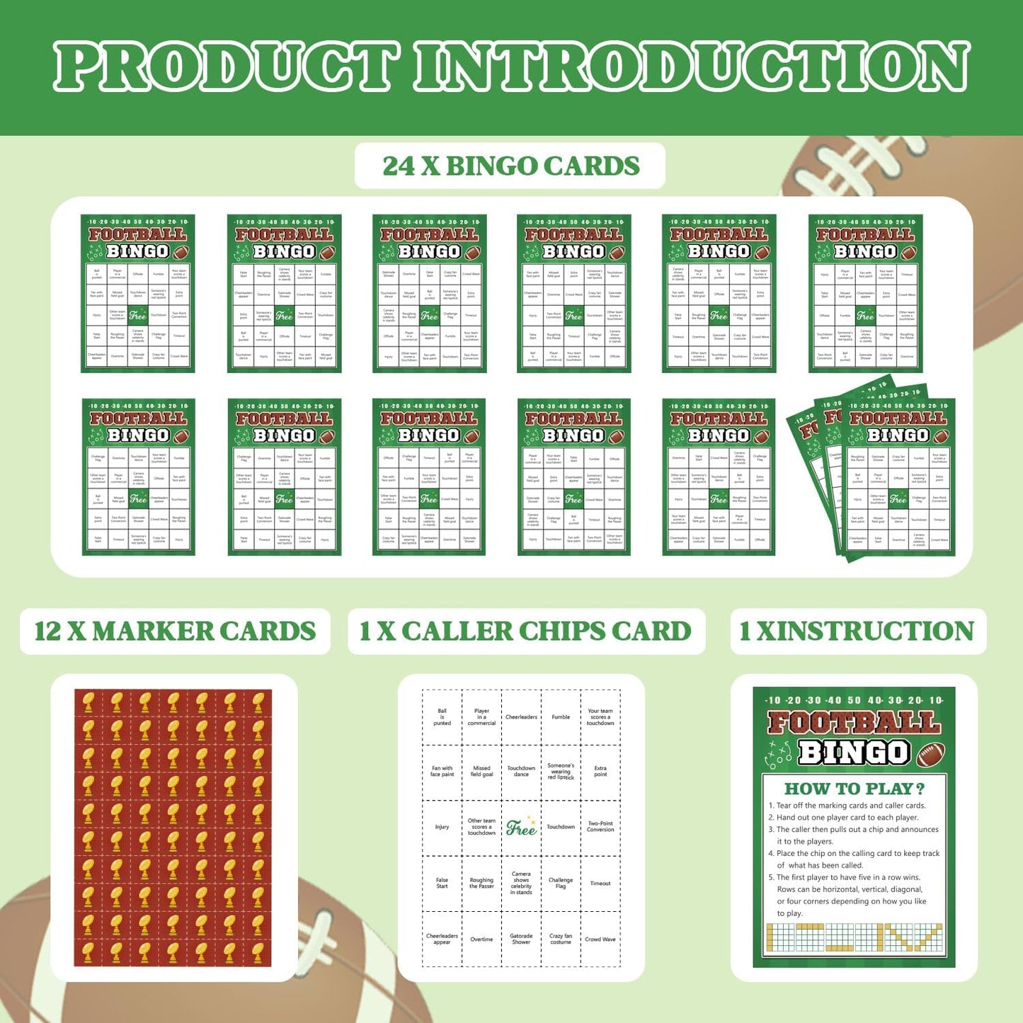 4th of July Bingo Game Set for 24 - Patriotic Party Activities, Independence Day Games for Family Reunion, School & Classroom Decorations – 5" x 7" Cards