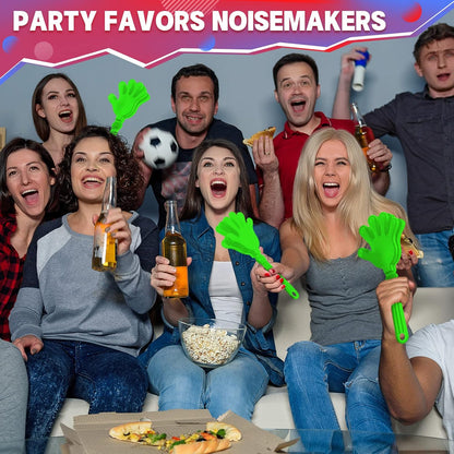 4 Pieces Jumbo Hand Clappers 11 Inch Noise Makers Party Favors Giant Large Hand Clappers Noise Makers for Sporting Events Cheers Ball Dance Basketball Football Noisemakers (Red)