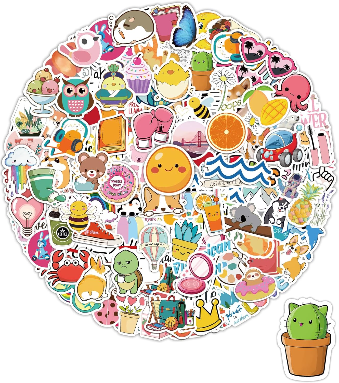 300 Pcs Stickers for Kids, Cute Water Bottle Vinyl Waterproof Laptop Stickers for Students Gifts School Supplies Classroom Teacher Prizes Stocking Stuffers Sticker Pack for Kids Girls Teens