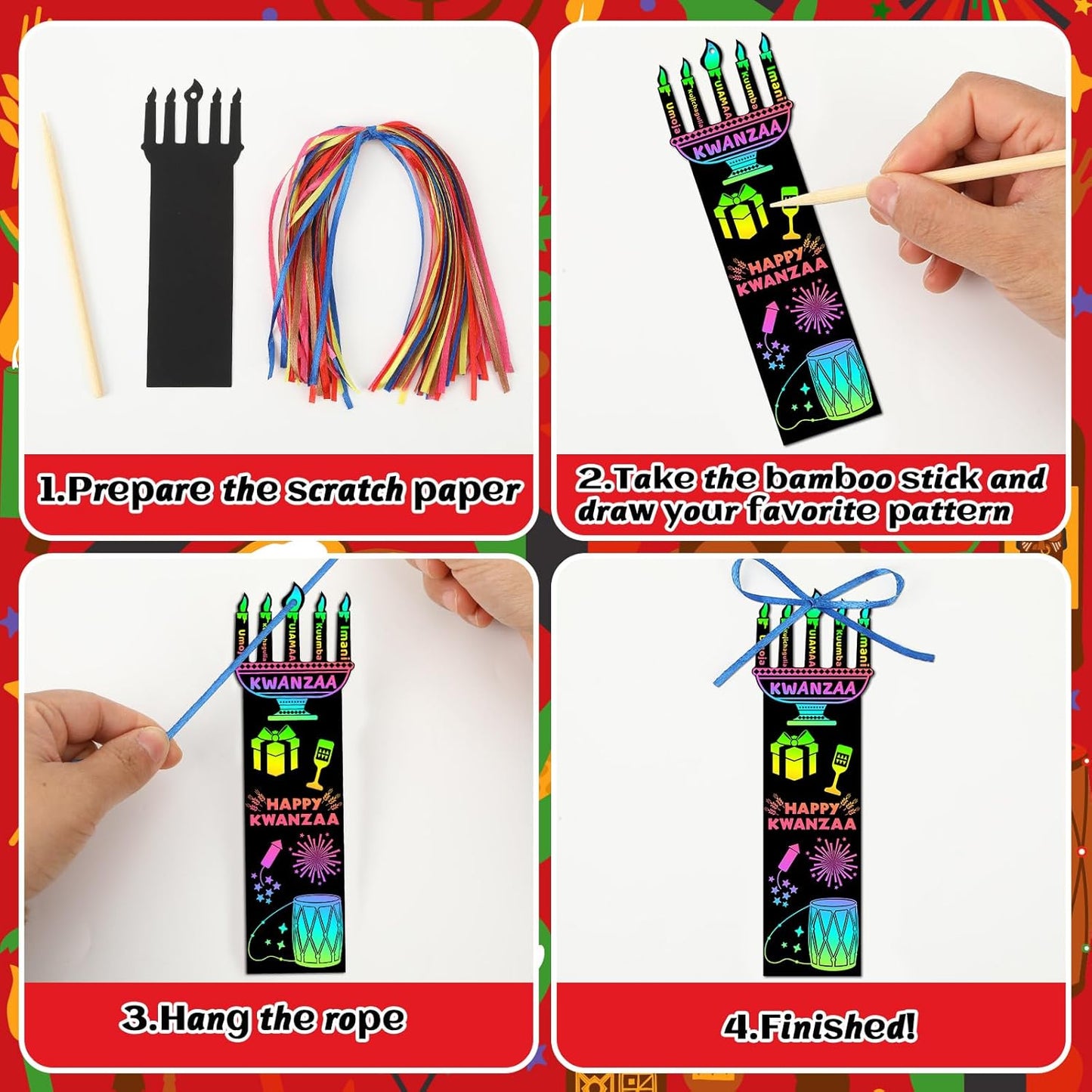 JUNEBRUSHS 30Pcs Ocean Crafts, Rainbow Magic Ocean Animals Scratch Bookmarks Under The Sea Party Favors Games for Activities Summer Arts and Crafts