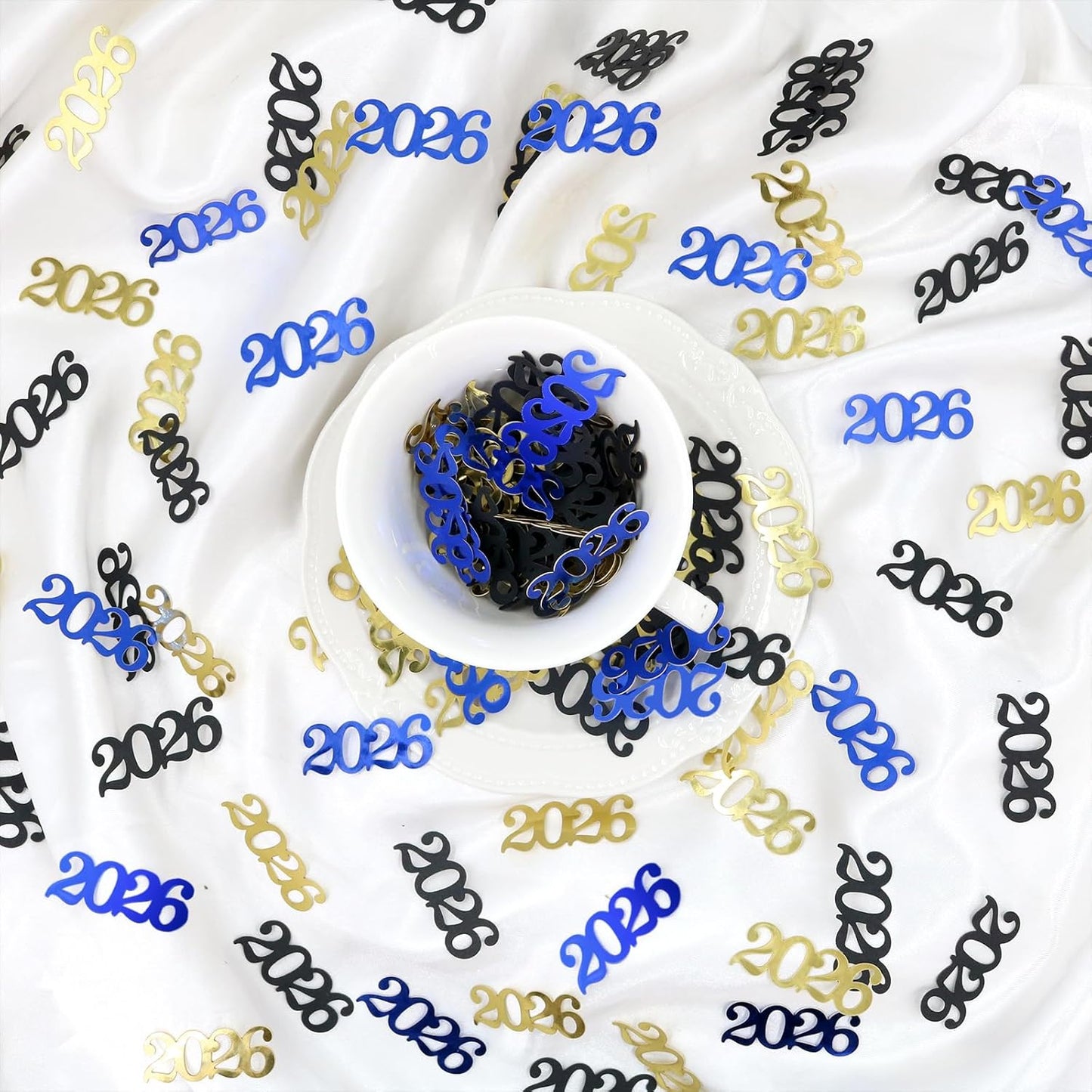 Gold Graduation Confetti Class of 2026, Glitter 2026 Confetti 120pcs for Graduation Party Decorations and New Years Eve Party Supplies 2026.