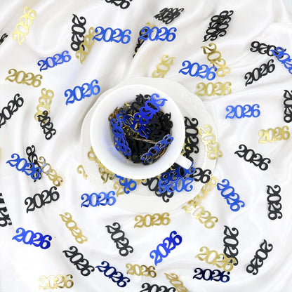 Gold Graduation Confetti Class of 2026, Glitter 2026 Confetti 120pcs for Graduation Party Decorations and New Years Eve Party Supplies 2026.