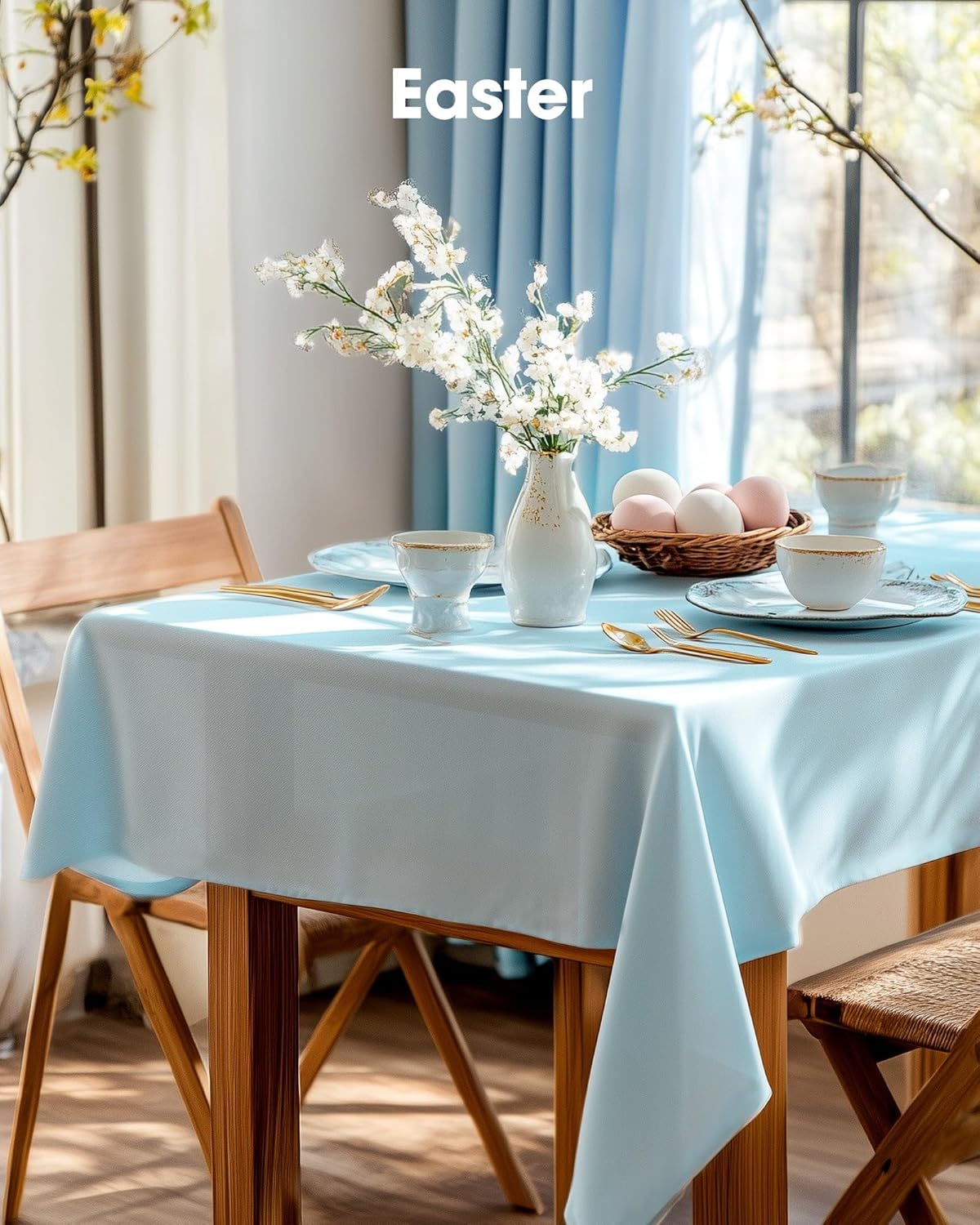 Pureegg Plastic Table Cloth 10 Pack, 54 x 108 Inch Disposable Table Cloths for Party, Picnic and Wedding, Rectangle, White - Colors A