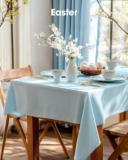 Pureegg Plastic Table Cloth 10 Pack, 54 x 108 Inch Disposable Table Cloths for Party, Picnic and Wedding, Rectangle, White - Colors A