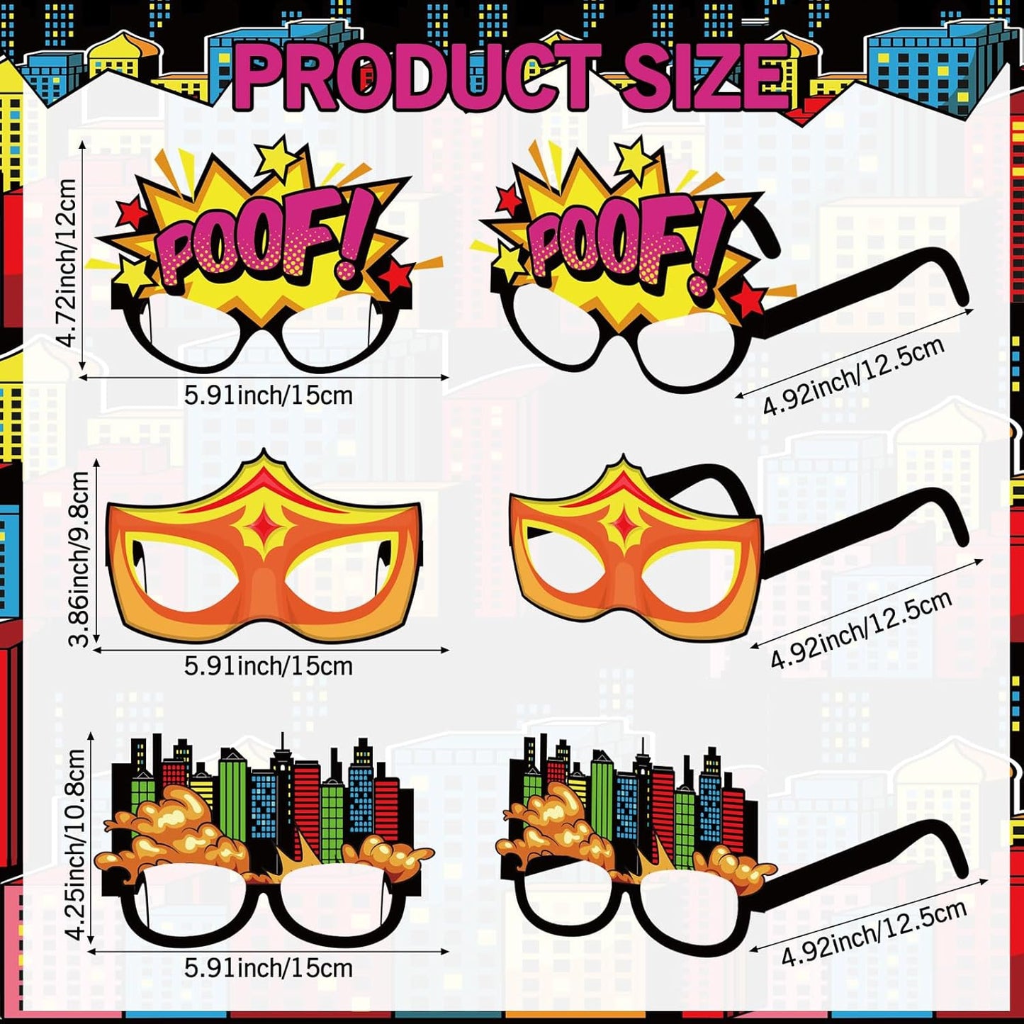 32 Pcs Spa Party Favors Paper Glasses Makeup Paper Eyeglasses Frames Spa Photo Booth Props Selfie Props for Makeup Birthday Party Decorations