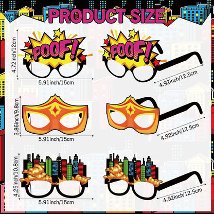 32 Pcs Spa Party Favors Paper Glasses Makeup Paper Eyeglasses Frames Spa Photo Booth Props Selfie Props for Makeup Birthday Party Decorations