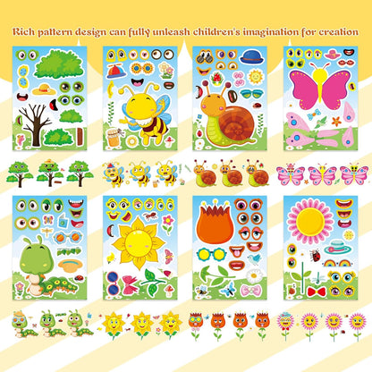 24 Sheets Make a Face Stickers for Kids Toddlers, Make Your Own Animal Mix and Match Sticker Sheets with Sea Animals Horses Dinosaurs Unicorns for Kids Crafts Party Favors Goodie Bags Stuffers