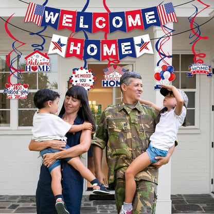 Welcome Home Banner, Colorful Paper Welcome Home Decorations