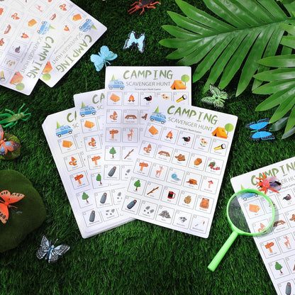 Hoolerry 30 Pcs Nature Scavenger Hunt for Kids Road Trip Game Car Spring Summer Easter Scavenger Hunt Cards Travel Activities Camping Games Outdoor Indoor Seek Activity for Kids Adults(Nature)