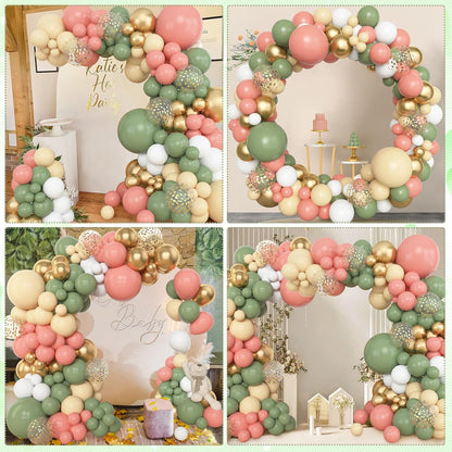 Amandir 153pcs Pink Purple Balloon Garland Arch Kit, Different Sizes 18 12 10 5 inch Pink Purple Red Latex Metallic Confetti Purple Balloons for Girl Women Birthday Bridal Baby Shower Party Decoration
