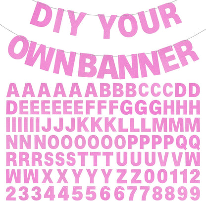 DIY Banner Kit with Letters Glitter Banner Letters Customizable Birthday Banners Graduation Banner Custom Party Hanging Banner for Graduation Wedding Party Baby Shower Decoration(Gold)