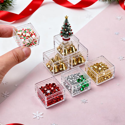 KissYou Acrylic Box Clear Boxes with Lid 12 Packs Small Candy Box Display Square Cube Wedding Graduation Party Decorations Jewlry Gift Box