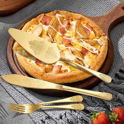 Cake Cutting Set for Wedding, Elegant Cake Knife and Server Set with Thickened Stainless Steel Rounded Edges, Cake Cutter Pie Spatula for Birthday Anniversary Christmas 2 Pcs Silver