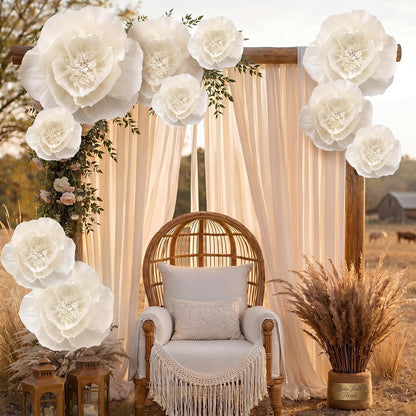 Giegxin 20 Pcs 31.5'', 23.6'', 11.8'', 9.8'' Pink Giant Paper Flower Boho Large Tissue Flower for Wall Pink Pom Pom Floral Decoration for Wall Wedding Bridal Shower Classroom Tea Party Birthday Decor