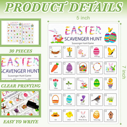Hoolerry 30 Pcs Nature Scavenger Hunt for Kids Road Trip Game Car Spring Summer Easter Scavenger Hunt Cards Travel Activities Camping Games Outdoor Indoor Seek Activity for Kids Adults(Nature)