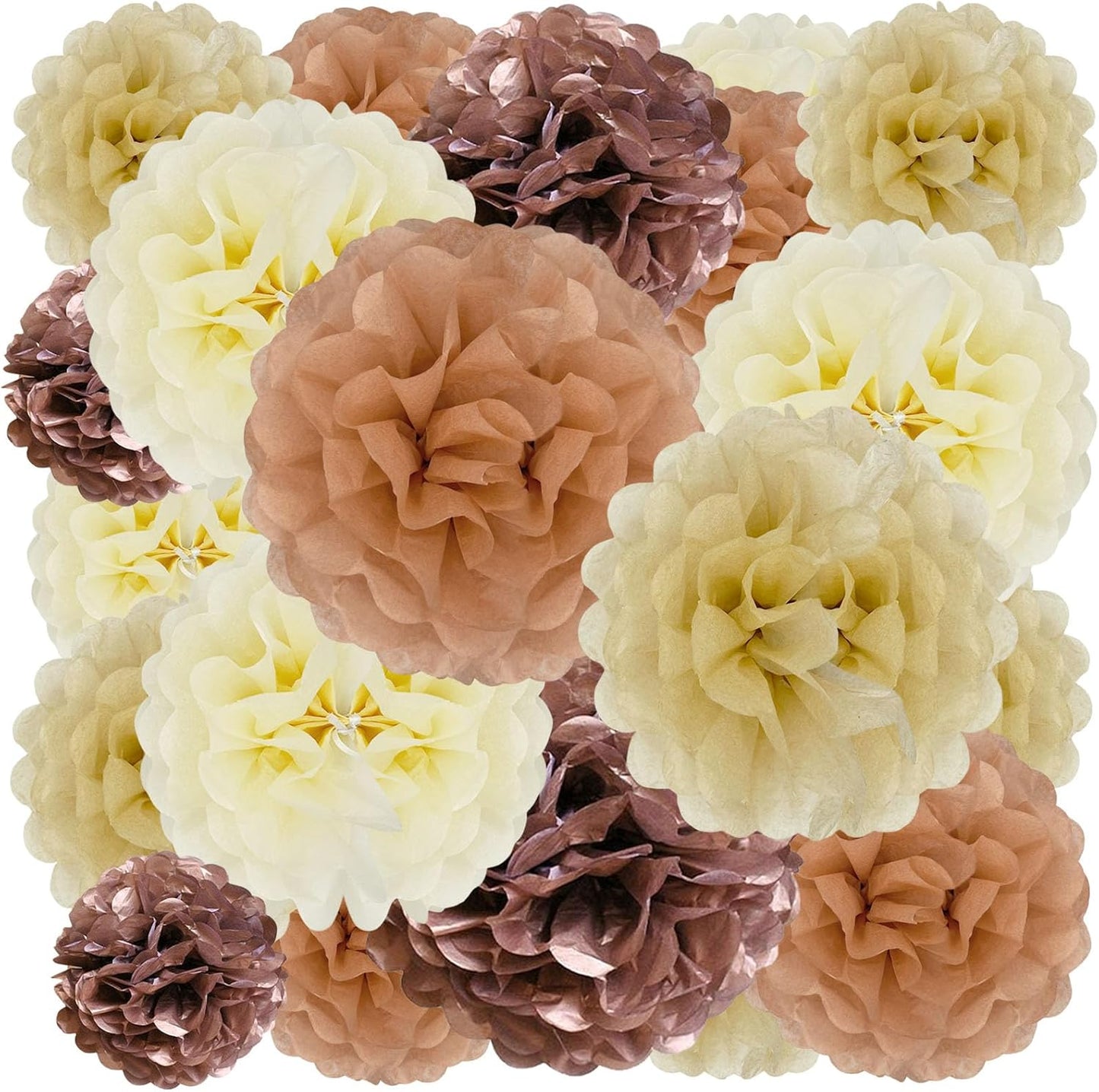 Tissue Paper Pom Poms, Pink Tissue Paper Flowers, Hanging Flower Balls for Weddings Fiesta Parties Birthday Baby Showers Classroom Bridal Shower Decoration (18Piece Set-6/10/12/14Inch)