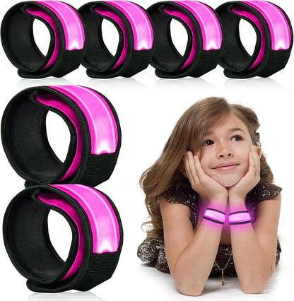 esonstyle 6 PCS LED Glow Bracelets, Night Safety Light Up Bracelets for Kids - Glow in The Dark Party Favors for Halloween, Christmas, Concerts, Festivals, Sports, Camping, Green