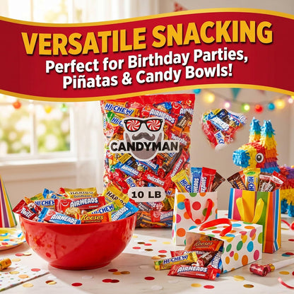 CANDYMAN (5 LB) Chocolate Candy Variety Pack — Individually Wrapped Bulk Candy Mix, Fun & Mini Size Treats for, Pinata Fillers for Kids, Party Favors, Father's Day, Ship with Ice