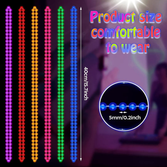 Bucherry 30 Pcs Mardi Gras Neon Beads Necklaces Multi Colors Neon Necklace Set 6 Colors Bulk Throw Favor for Carnival Throw St. Patricks Day Party Costume Accessories Party Decor