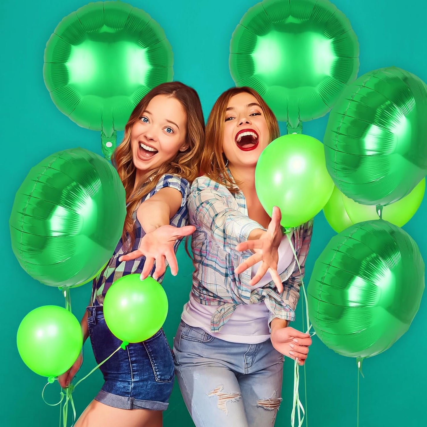 20 Pcs Black Round Shaped Balloons,18 Inch Round Foil Balloon,Giant Round Mylar Balloon Helium Balloons for Birthday Party Baby Shower Wedding Decorations (Black)