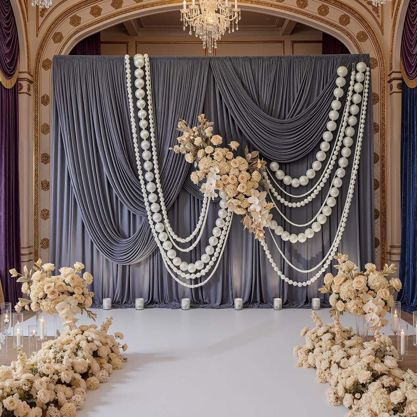 10ftx10ft Black Backdrop Curtains for Weddings Parties, Wrinkle Free 2 Panels Silky Polyester Photo Backdrop Drapes Back Drop Cloth Drapery for Birthday Mother'sDay Photography Background