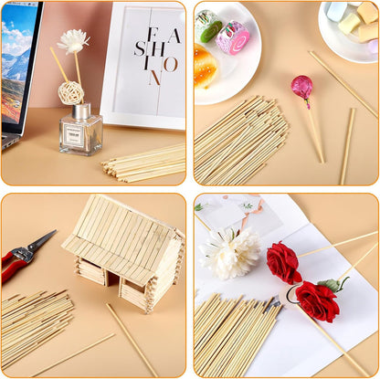 150 Pcs Wooden Dowel Rods - 1/8 x 12 Inch Wooden Sticks for Crafts Unfinished Cake Dowels Sticks for Flower Bouquet and DIYers