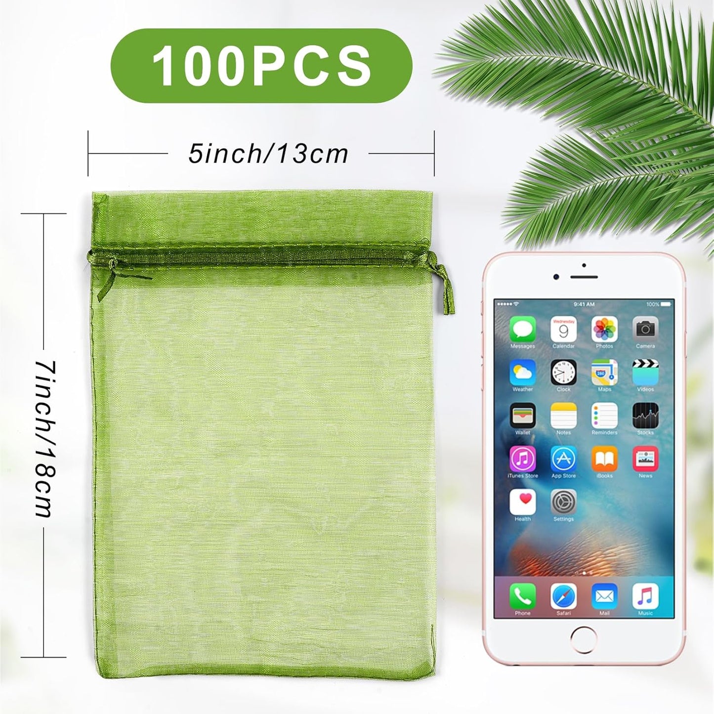 ANZNKU 50 Pack Organza Bags 5 x 7 in White Small Mesh Gift Bags Bulk Drawstring for Wedding Party Favors, Little Goodie Bag for Candy Jewelry Soap Makeup, Treat Sachet Pouch for Mothers Gifts Wrap