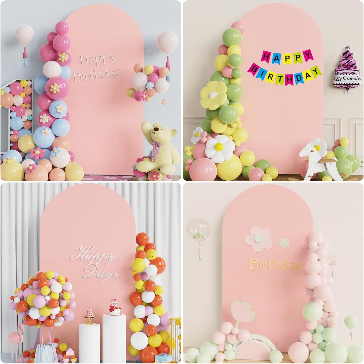 Wokceer 7.2 FT Wedding Arch Backdrop Stand and White Arch Cover, Metal Arch Stand with Arch Stand Cover for Birthday Party Wedding Ceremony Bridal Baby Shower Event Decor
