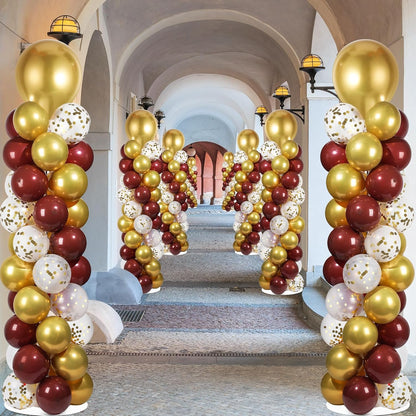 2 Set Black and Gold Balloons Column Stand Kit with 100 Balloons Adjustable Balloon Stand with Bases for Floor Black Gold Confetti Balloon Column Kit for Bridal Shower Valentine Birthday Party Decor