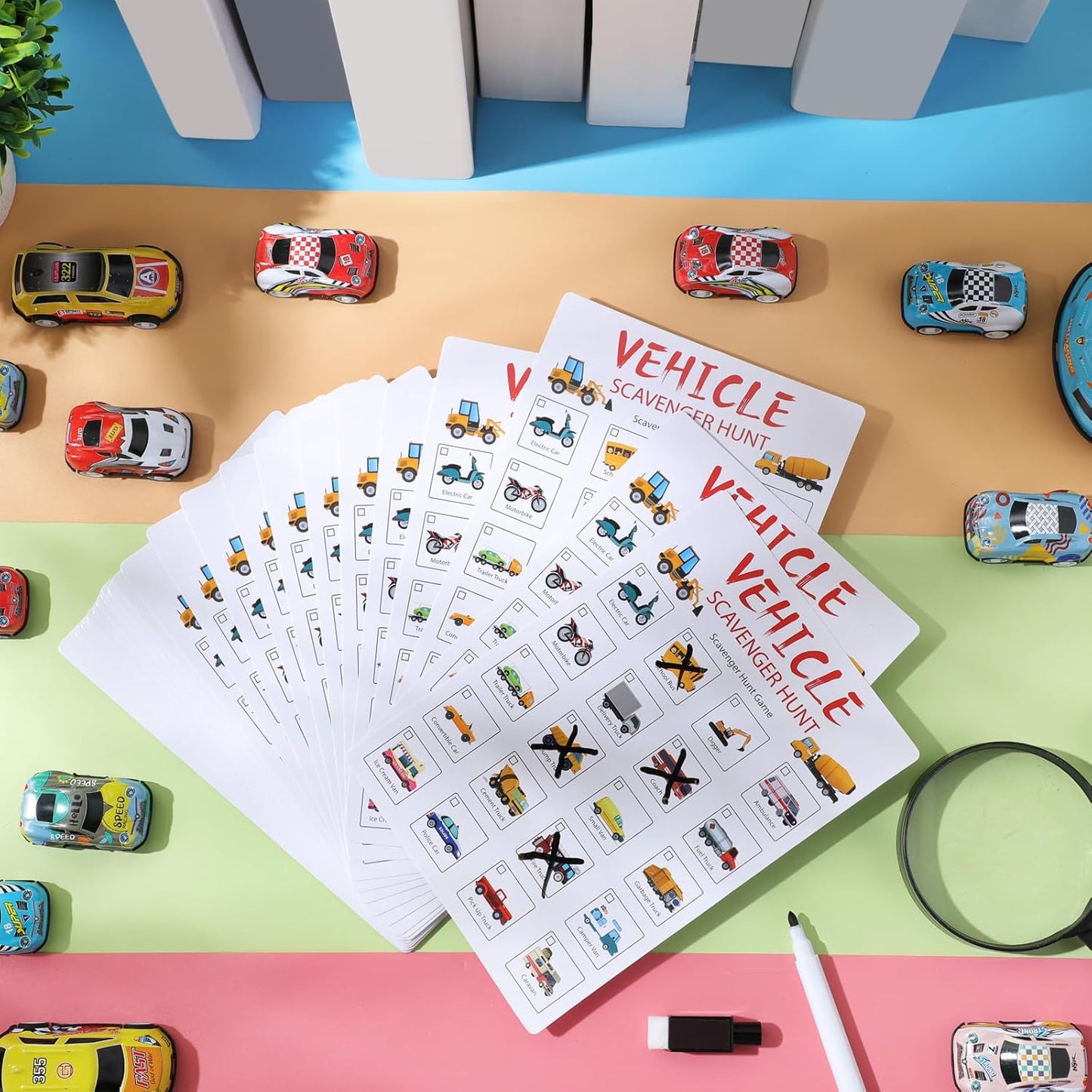Hoolerry 30 Pcs Nature Scavenger Hunt for Kids Road Trip Game Car Spring Summer Easter Scavenger Hunt Cards Travel Activities Camping Games Outdoor Indoor Seek Activity for Kids Adults(Nature)