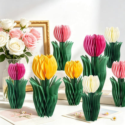 SUNBEAUTY 9PCS Spring Wildflower Party Decorations Wild Flowers Honeycomb Centerpieces for Tables Wildflower Birthday Spring Flower Theme Party Decorations for Garden Baby Shower, Easter, Mothers Day