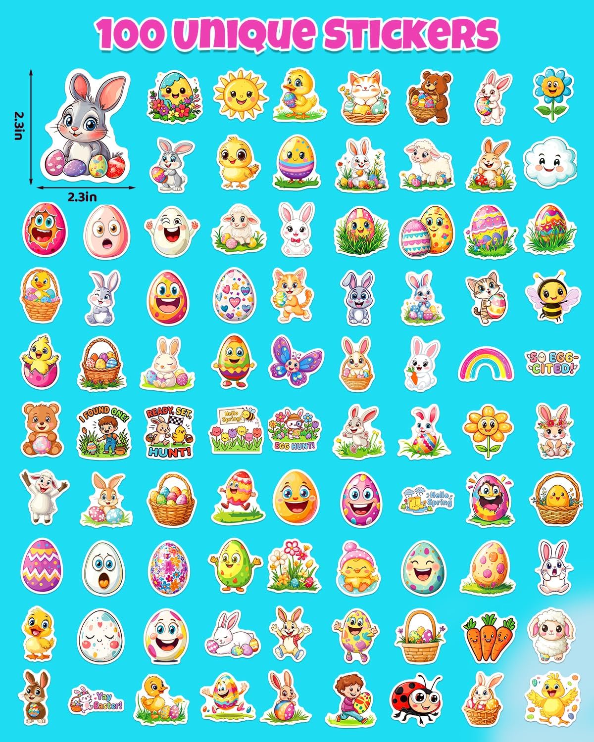 JCFIRE 200PCS Stickers for Kids, Waterproof Cute Mixed Animal Food Vinyl Scrapbook Stickers for Water Bottle, Book, Laptop, Goodie Bags Stuffers Kids Party Favors, Classroom Supplies Must Haves