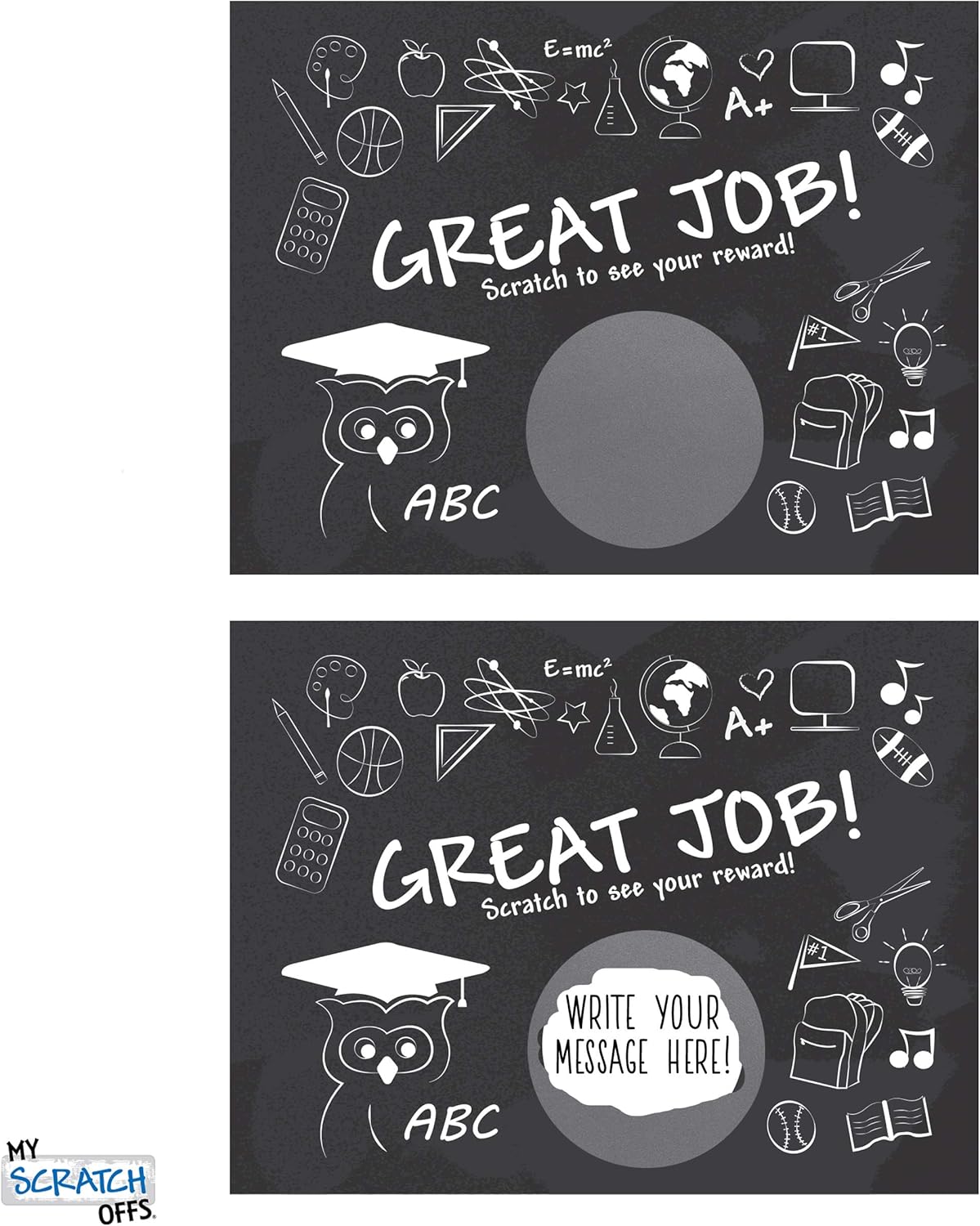 My Scratch Offs - Customizable Scratch-Off Cards Graffiti Design for Prizes, Classroom Rewards & Teacher Supplies, 50 Pack