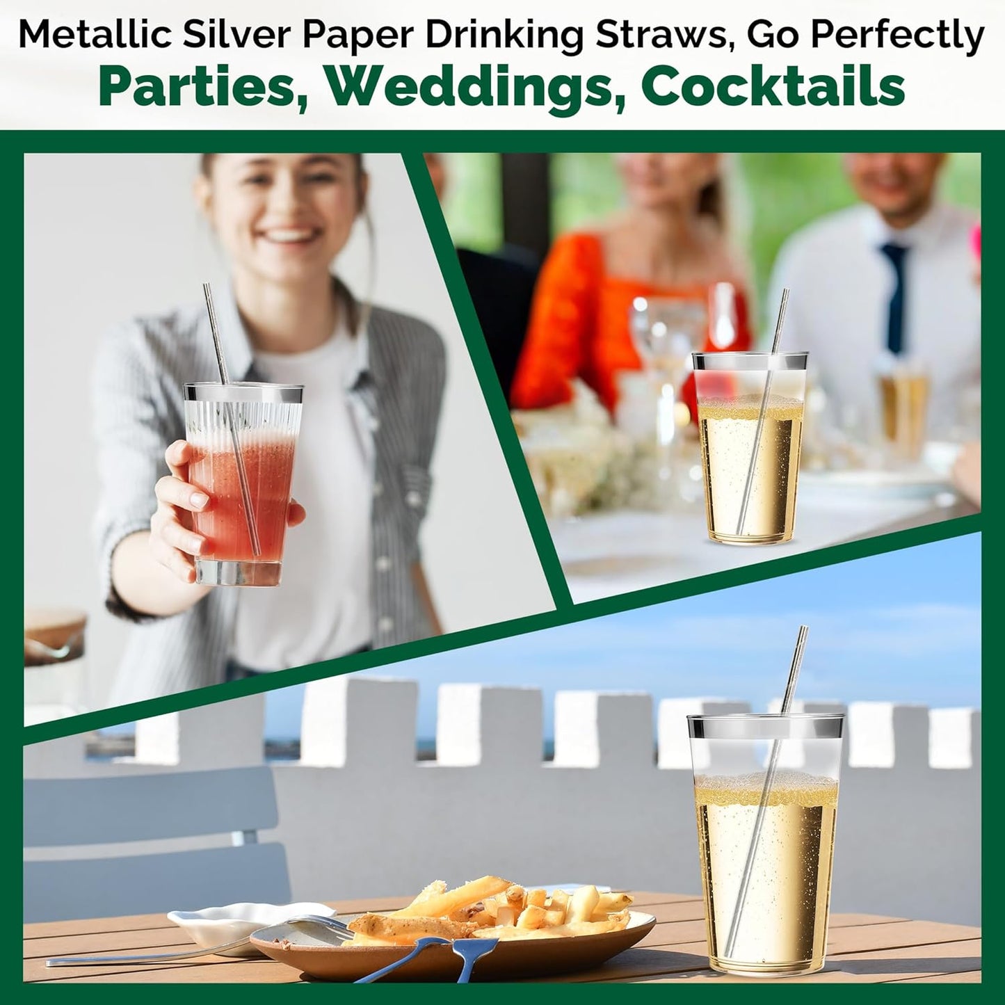 Black Paper Straws 1000 Count - 7.75" x 0.24", 100% Biodegradable & Compostable, Disposable Drinking Straws Bulk - Cocktail, Bars, Restaurants