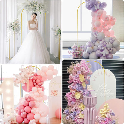 Wokceer 7.2 FT Wedding Arch Backdrop Stand and White Arch Cover, Metal Arch Stand with Arch Stand Cover for Birthday Party Wedding Ceremony Bridal Baby Shower Event Decor