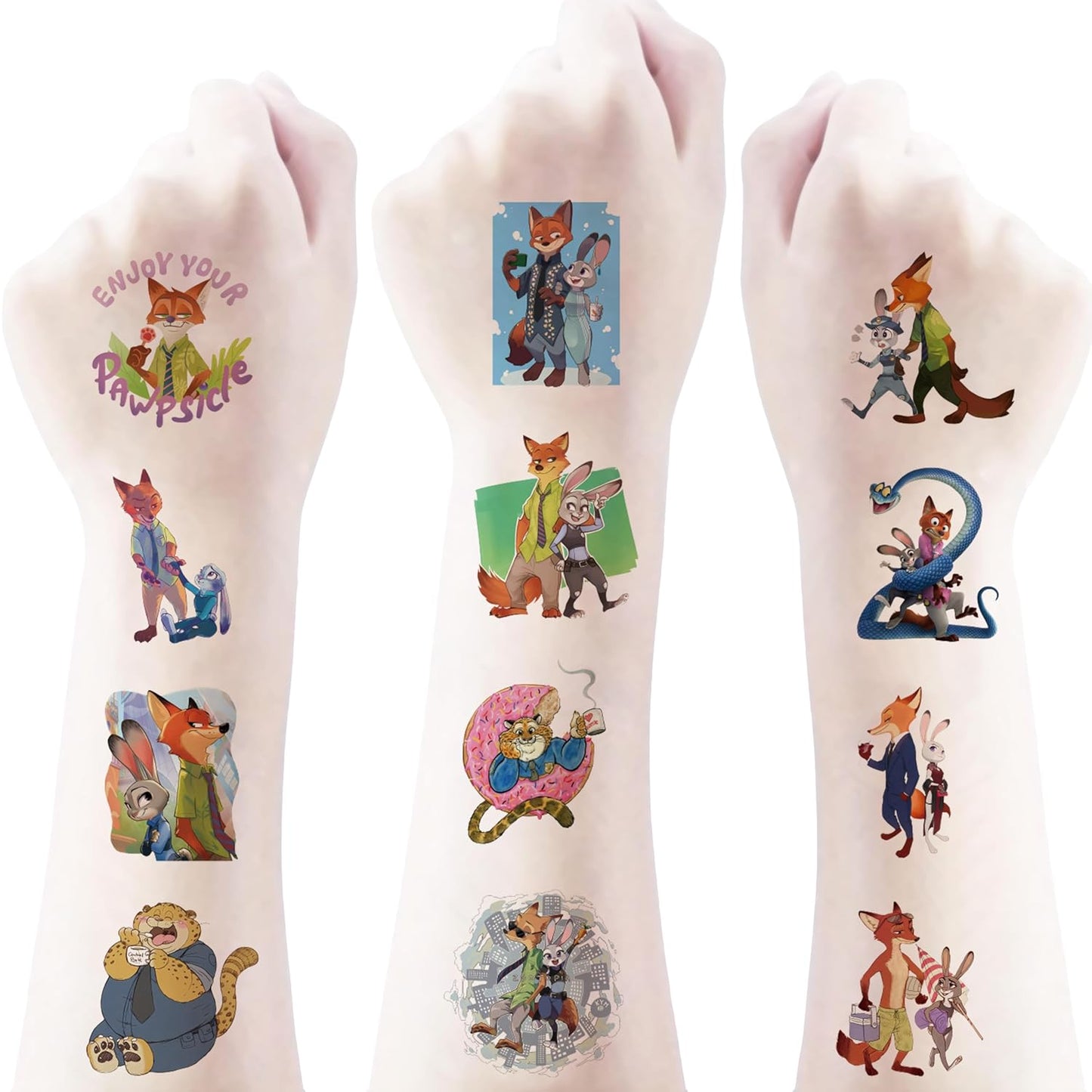 20 Sheets Cute Pokemon Temporary Tattoos for Adult, Cool Cartoon Decoration Sticker Gifts for Teen Activity Prizes Carnival Christmas Rewards
