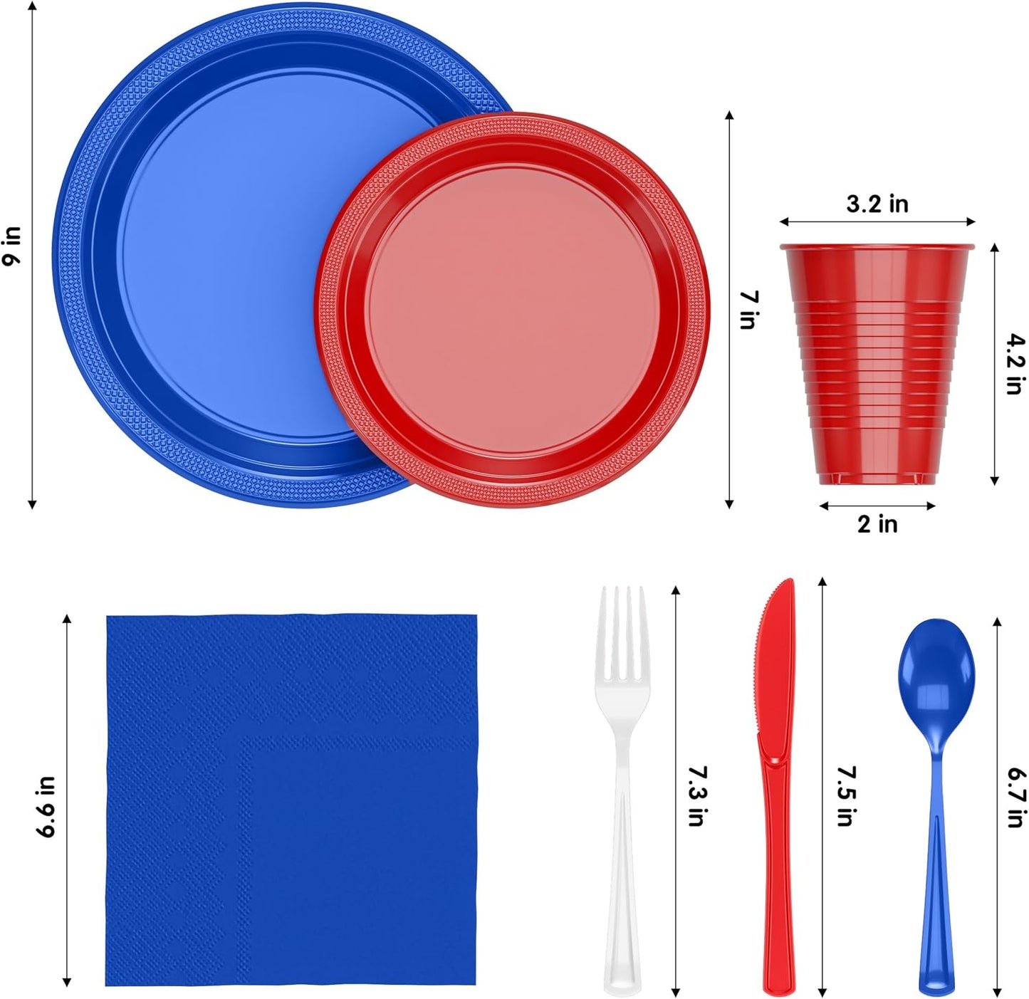 350 Pcs Black Plastic Plates For Party, Black Disposable Plates Set, 50 Of Each 9" Dinner Plate Set, 7" Dessert Plate, Cups, Napkins & Cutlery Plastic Dinnerware Set Exquisite