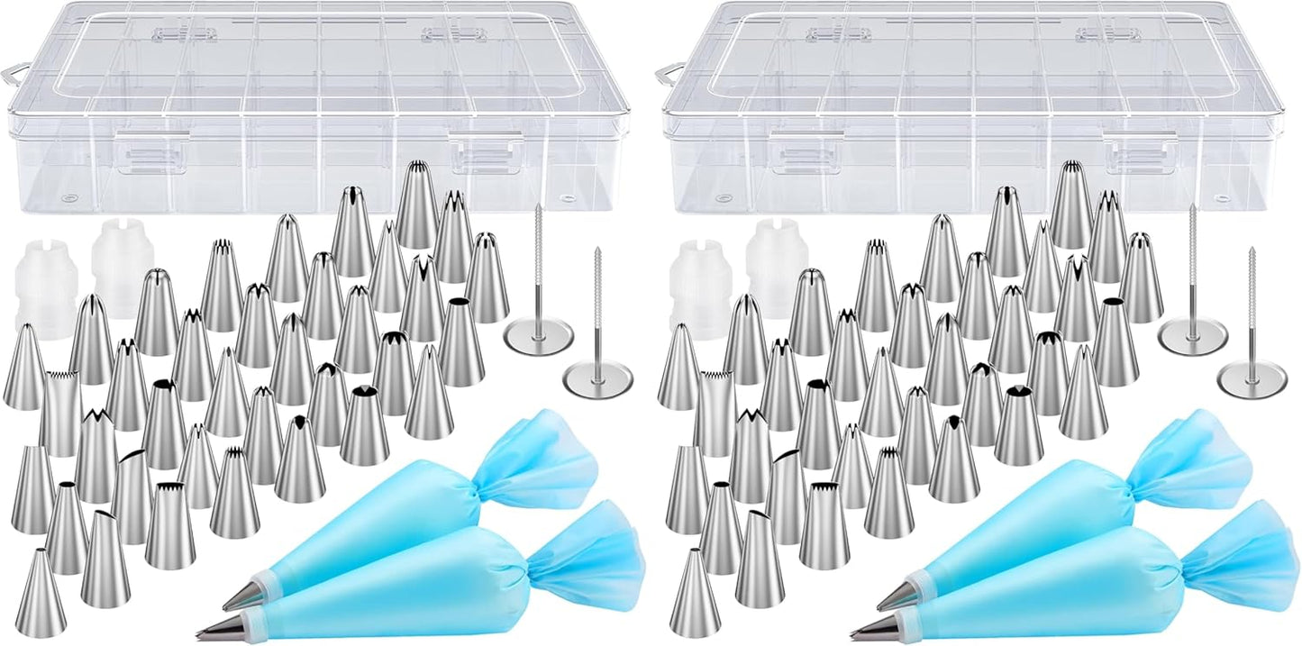 Kootek 42pcs Piping Bags and Tips Set, Cake Decorating Supplies Kits for Baking with 36 Numbered Frosting Icing Tips, 2 Reusable Pastry Bags, Easy Carry Storage Box and Other Baking Tools