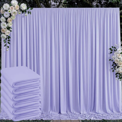 10 ft x 10 ft Wrinkle Free White Backdrop Curtains for Wedding Parties, Polyester Photography Backdrop Drapes for Birthday Parties Stage Backdrop Stand, 2 Panels 5x10FT Background Curtains