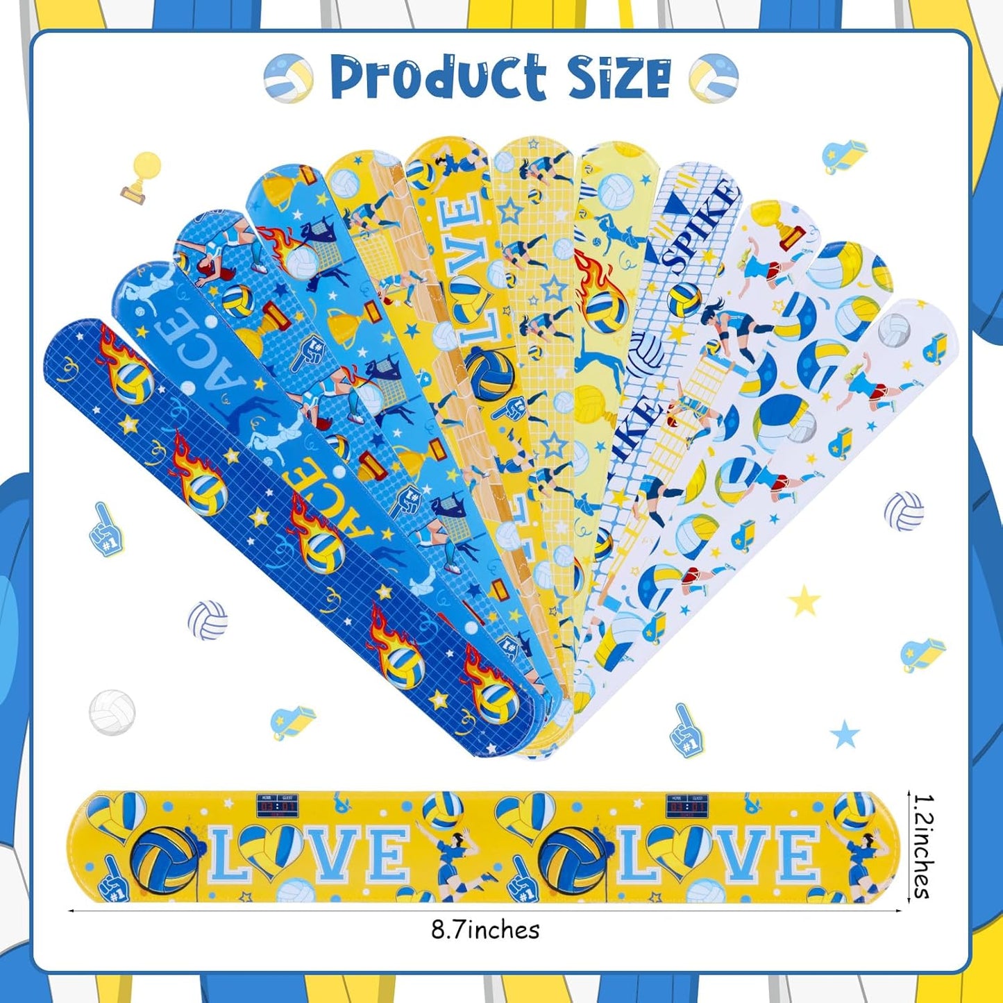 Serencatcher 48pcs Slap Bracelets Party Favors for Birthday Baby Shower Party Supplies Gifts