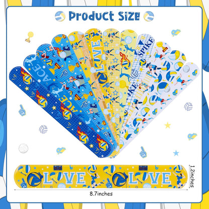 Serencatcher 48pcs Slap Bracelets Party Favors for Birthday Baby Shower Party Supplies Gifts