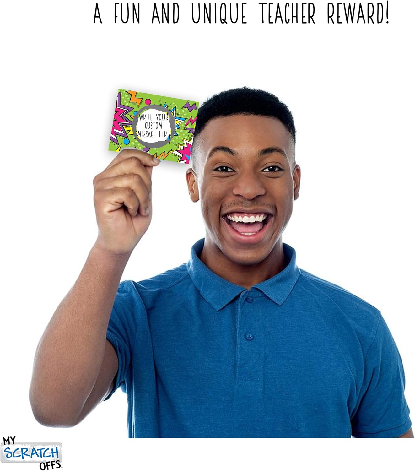 My Scratch Offs - Customizable Scratch-Off Cards Graffiti Design for Prizes, Classroom Rewards & Teacher Supplies, 50 Pack