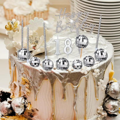 Yerliker 34 Pcs Happy Birthday Cake Toppers Decorations Birthday Candles DIY Cake Decor for Men Women Wedding Anniversary(Gold)