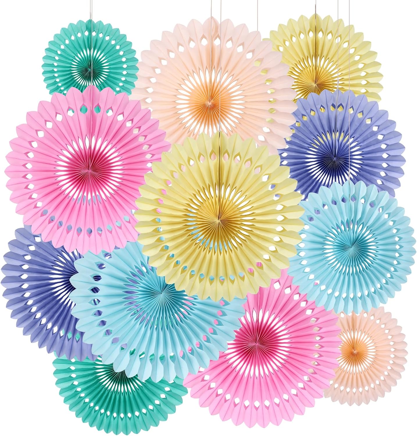 BestoFun 12PCS Paper Fans Hot Pink Party Decorations Tissue Paper Flowers Decorations Hanging Honeycomb Round Paper Fans Decoration for Girl Groovy Birthday Baby Shower Wedding
