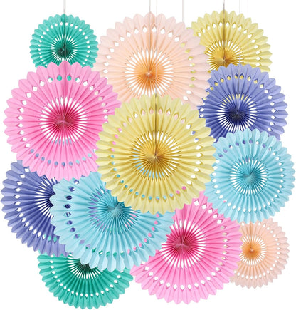 BestoFun 12PCS Paper Fans Hot Pink Party Decorations Tissue Paper Flowers Decorations Hanging Honeycomb Round Paper Fans Decoration for Girl Groovy Birthday Baby Shower Wedding