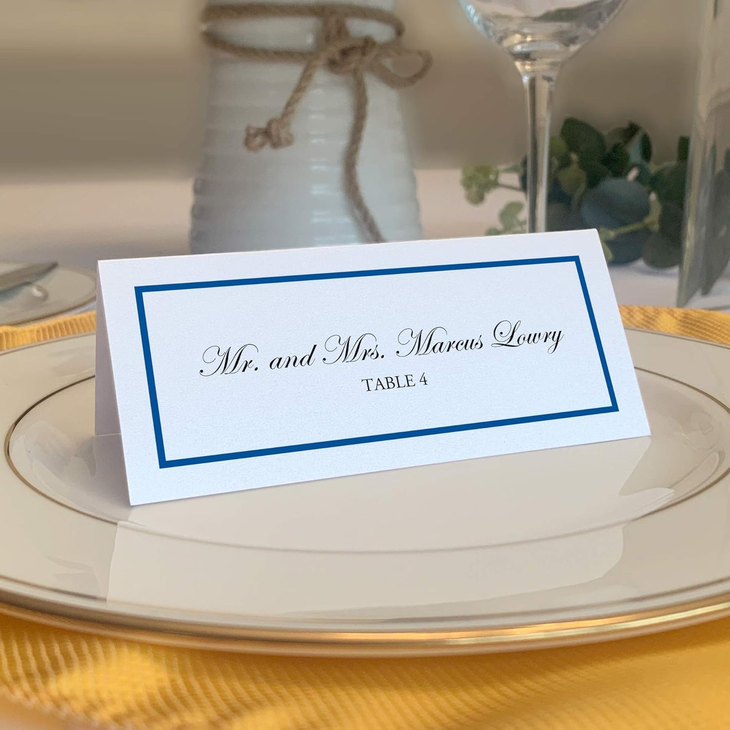 Single Line Border Printable Place Cards, Gold (Choose Color), Set of 60 (10 Sheets), Laser & Inkjet Printers - Wedding, Party, Dinner, and Special Events - Made in the USA