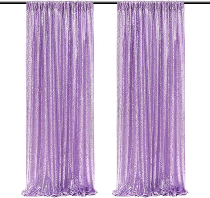 Poise3EHome Black Sequin Backdrop Curtains, 2 Panels 2FTx8FT Glitter Photo Booth Backdrop for Halloween Birthday Bachelorette Wednesday Twilight Party Decorations