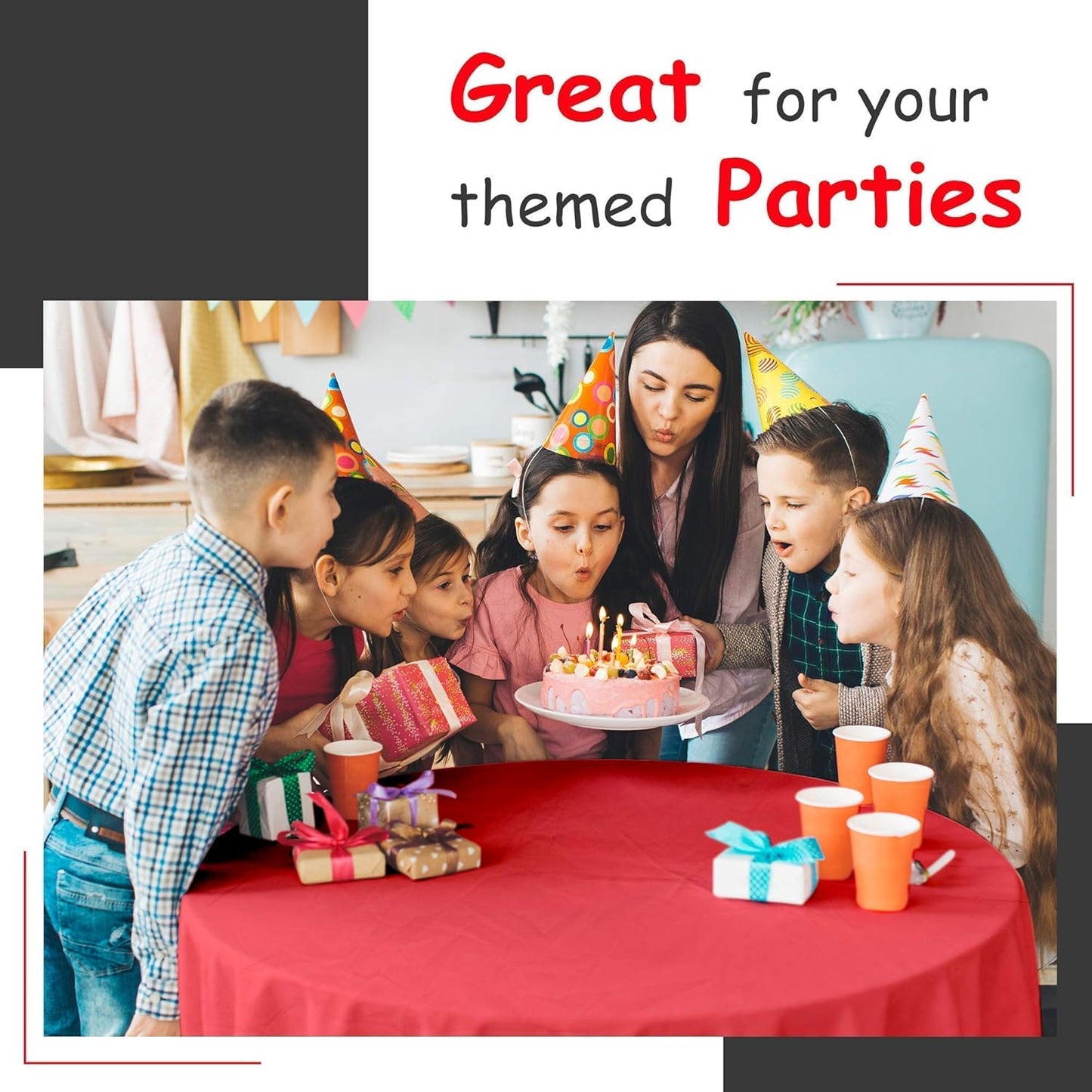 14 Pack Black 54 x 108 in. Rectangle Disposable Plastic Tablecloths - Smooth Decorative Covers for Parties, Weddings
